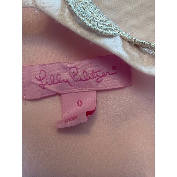 Lilly Pulitzer Pearl Shift‎ Paradise Tint Pink Metallic Gold Dress - Picture 13 of 15
